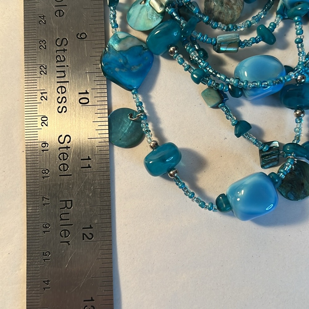 Absolutely Stunning Blue Bead Statement Necklace … - image 7